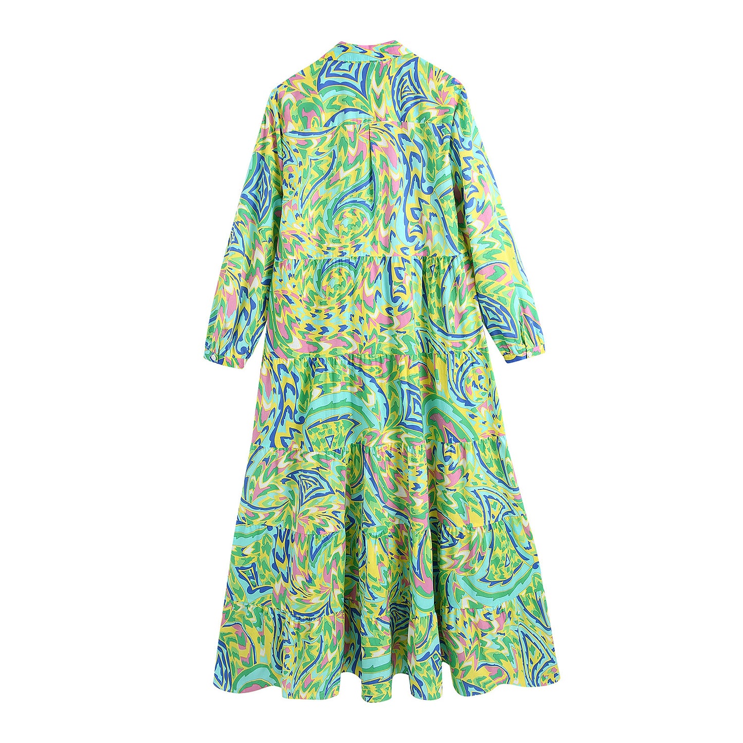 Spring Women's New Long-Sleeved Printed Dress