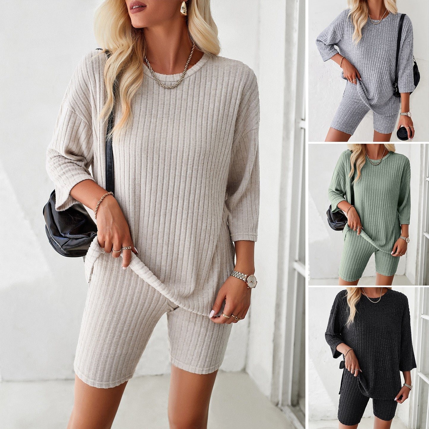 European and American women's spring and summer elegant and fashionable casual set