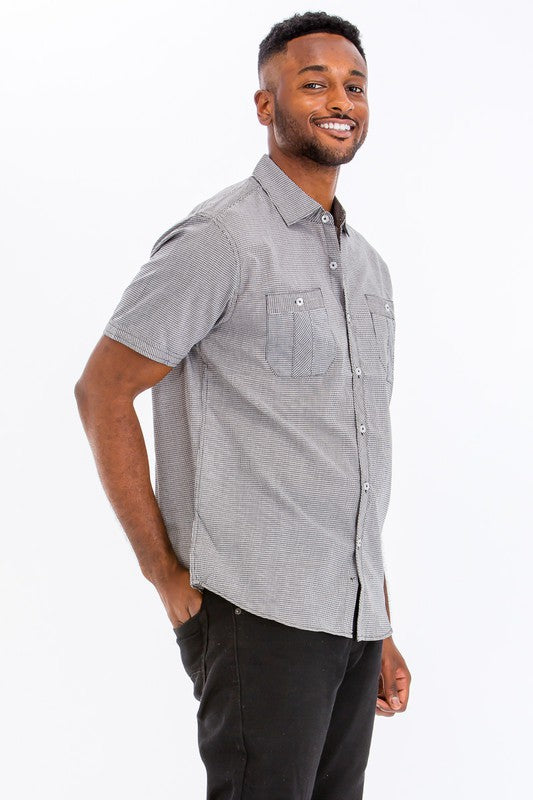 Mens Short Sleeve Button Down Shirt