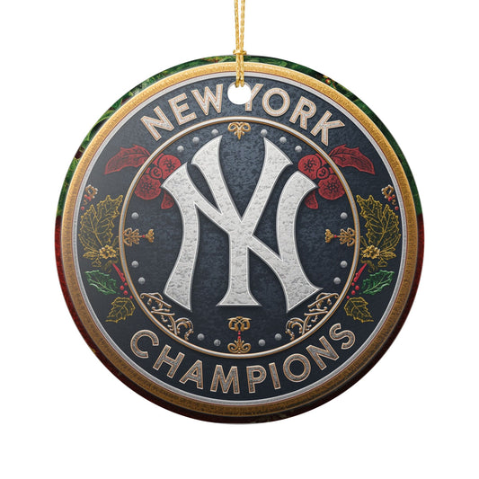 New York Champions Ceramic Ornament for Home Decor, Holiday Gift, Sports Fan Decoration, Collectible Keepsake, Year-Round Decoration