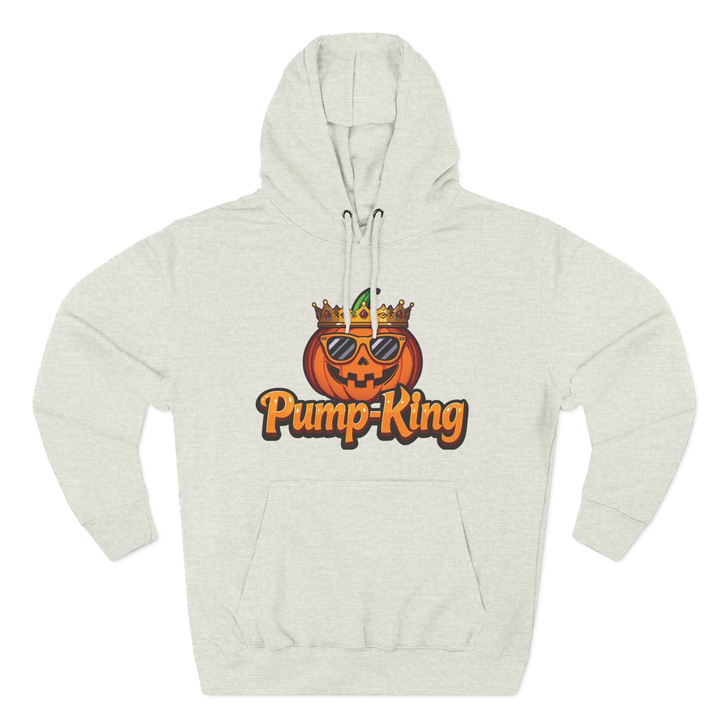 Pump-King Halloween Hoodie, Cozy Fleece Sweatshirt for Fall, Funny Pumpkin Apparel, Autumn Style, Perfect for Halloween Celebrations