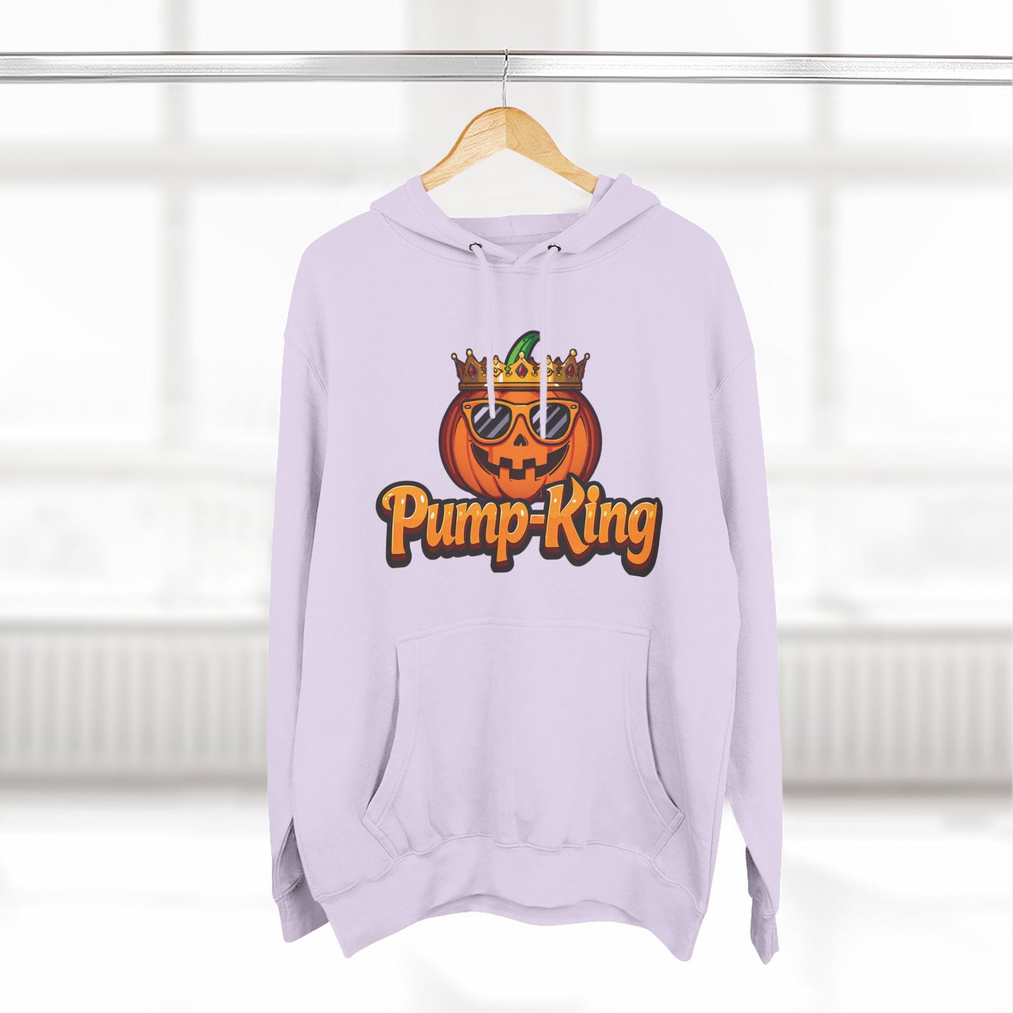 Pump-King Halloween Hoodie, Cozy Fleece Sweatshirt for Fall, Funny Pumpkin Apparel, Autumn Style, Perfect for Halloween Celebrations
