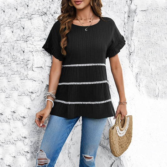 Spring and summer foreign trade casual loose short sleeved top