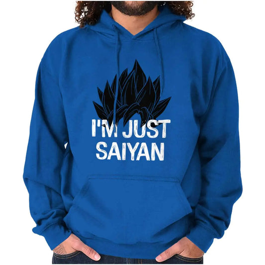 Brisco Brands Nerdy Im Just Saying Funny Anime Pun Hoodie Sweatshirt Women Men Royal