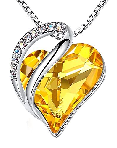 Leafael Mother's Day Necklace, Infinity Love Heart Pendant with Birthstone Crystals, Jewelry Gifts for Women,Birthday Necklaces for Wife Mom Girlfriend