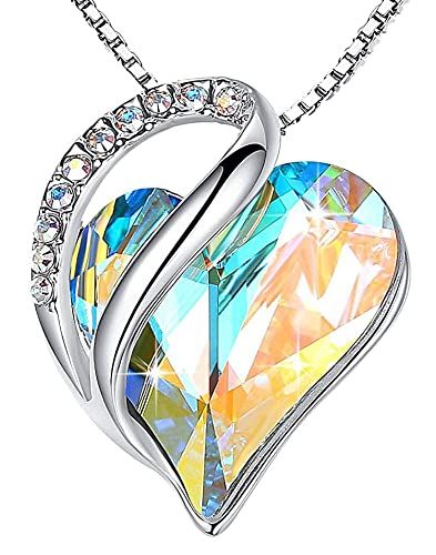 Leafael Mother's Day Necklace, Infinity Love Heart Pendant with Birthstone Crystals, Jewelry Gifts for Women,Birthday Necklaces for Wife Mom Girlfriend