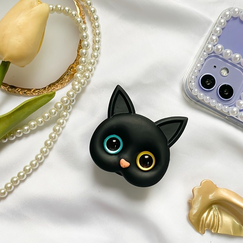 1pc Cat PopSockets; Phone Grip with Expanding Kickstand; Pop Socket for Phone.