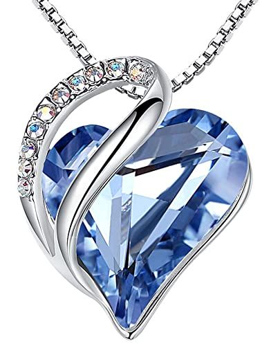 Leafael Mother's Day Necklace, Infinity Love Heart Pendant with Birthstone Crystals, Jewelry Gifts for Women,Birthday Necklaces for Wife Mom Girlfriend