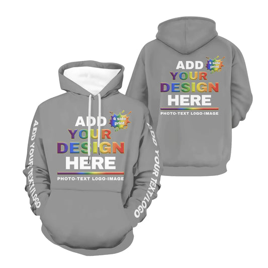 Personalized Hoodies For Men with Your Text Picture Logo Images Design Your Own Personalized Hoodies Gray Soft Sweatshirt X-Large
